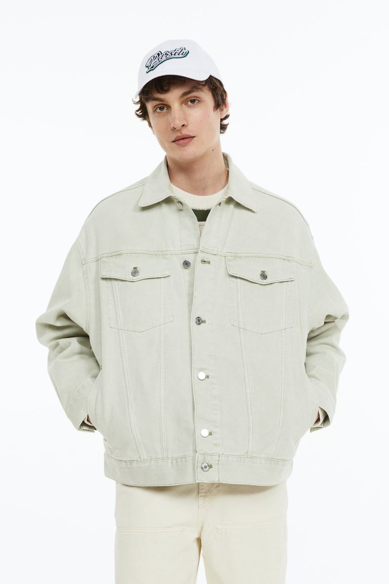 Джинсовая куртка мужская H&M 1131213001 зеленая XL (доставка из-за рубежа)