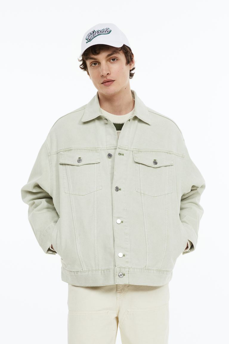 

Джинсовая куртка мужская H&M 1131213001 зеленая L (доставка из-за рубежа), Зеленый, 1131213001