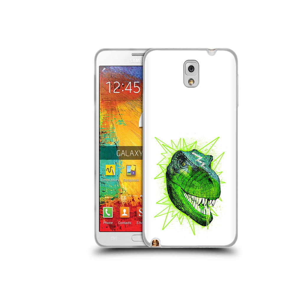 

Чехол MyPads Tocco для Samsung Galaxy Note 3 зеленый динозавр, Прозрачный, Tocco