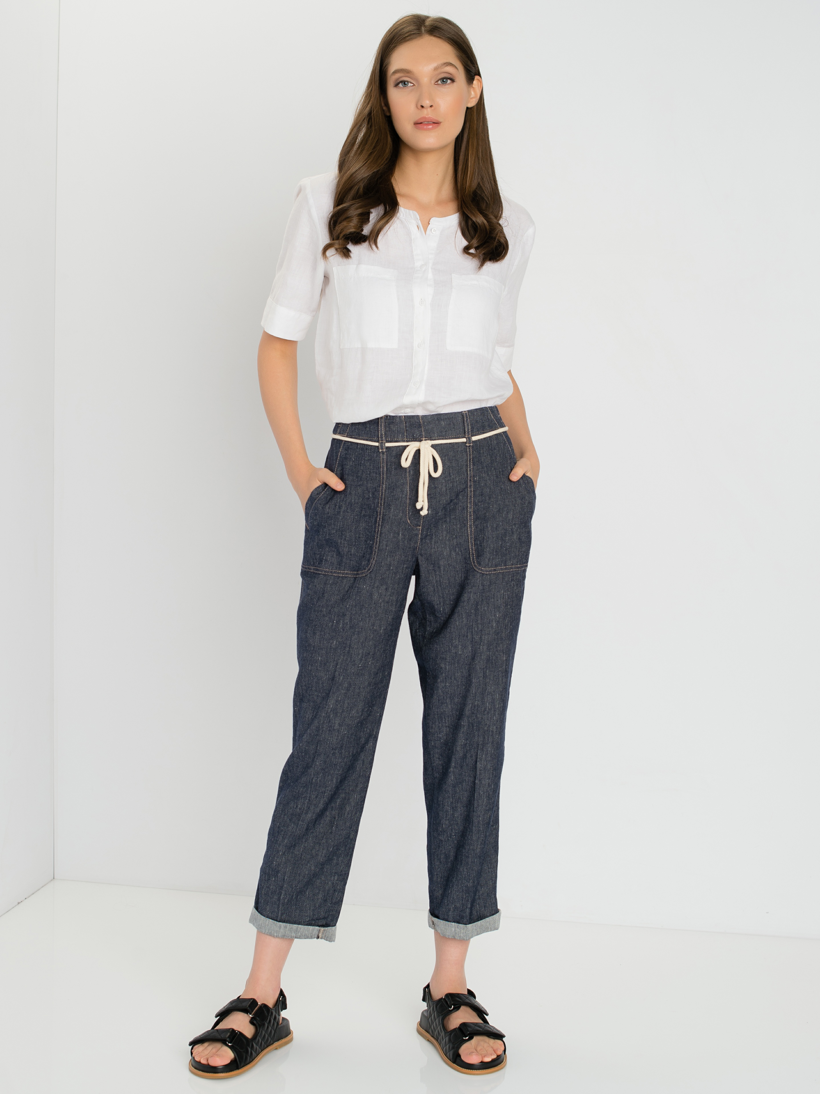 

Брюки женские Gerry Weber 622089-66228-808790- синие 46R, 622089-66228-808790-