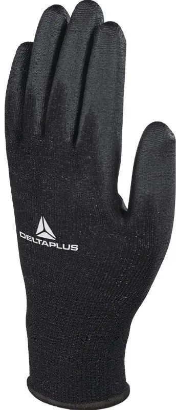 Перчатки трикотажные Delta Plus VE702PN размер 9, с полиуретановым покрытием термостойкие перчатки для сварочных работ и газорезки delta plus