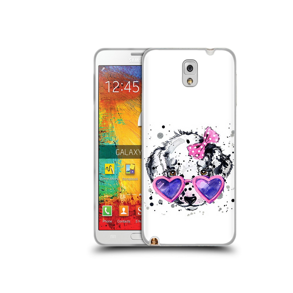 

Чехол MyPads Tocco для Samsung Galaxy Note 3 долматинец в очках, Прозрачный, Tocco
