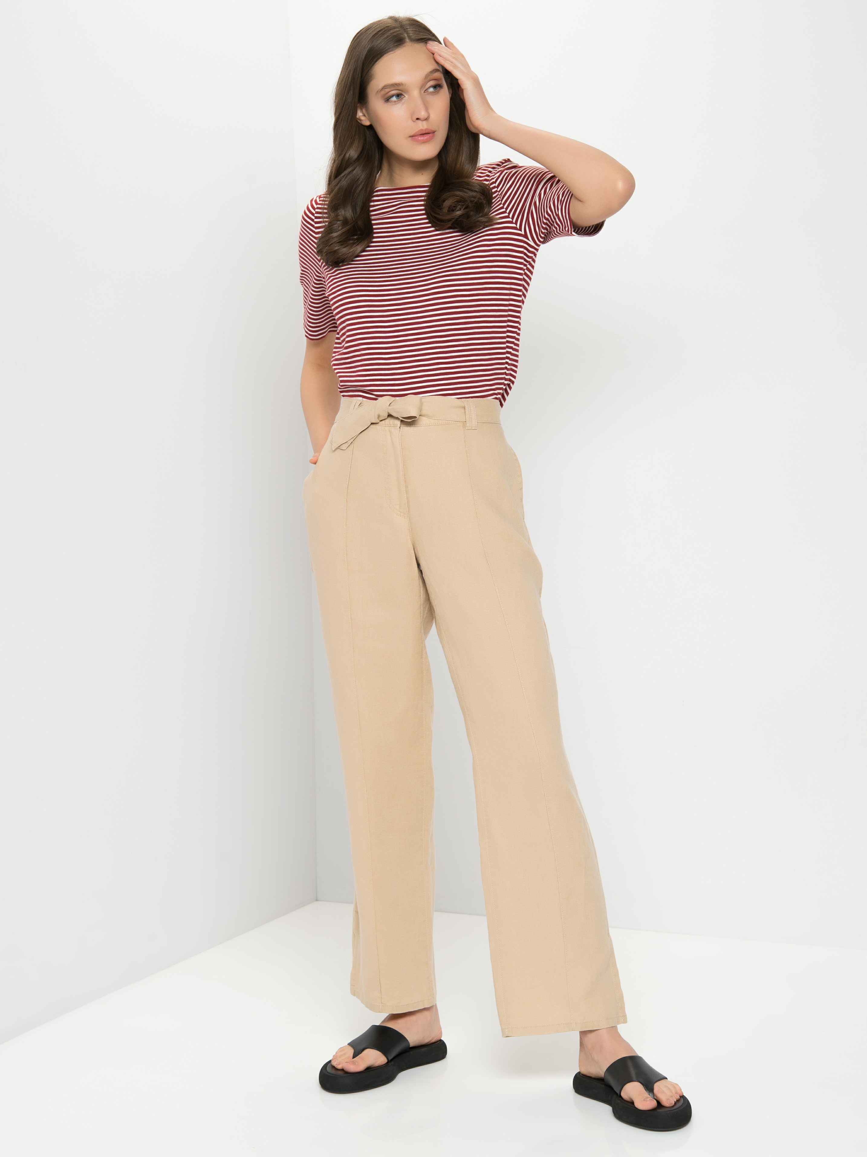 

Брюки женские Gerry Weber 622085-66225-90527- бежевые 40R, 622085-66225-90527-