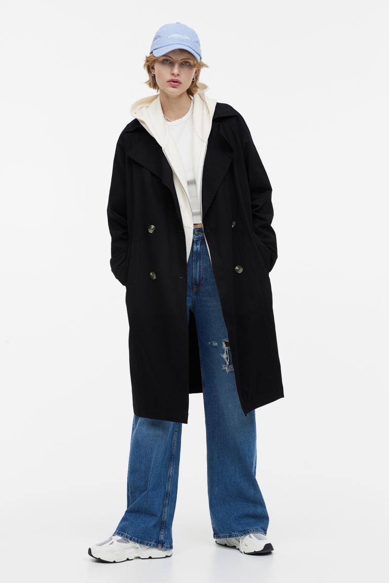 

Плащ женский H&M 1131111003 черный 2XS (доставка из-за рубежа), 1131111003