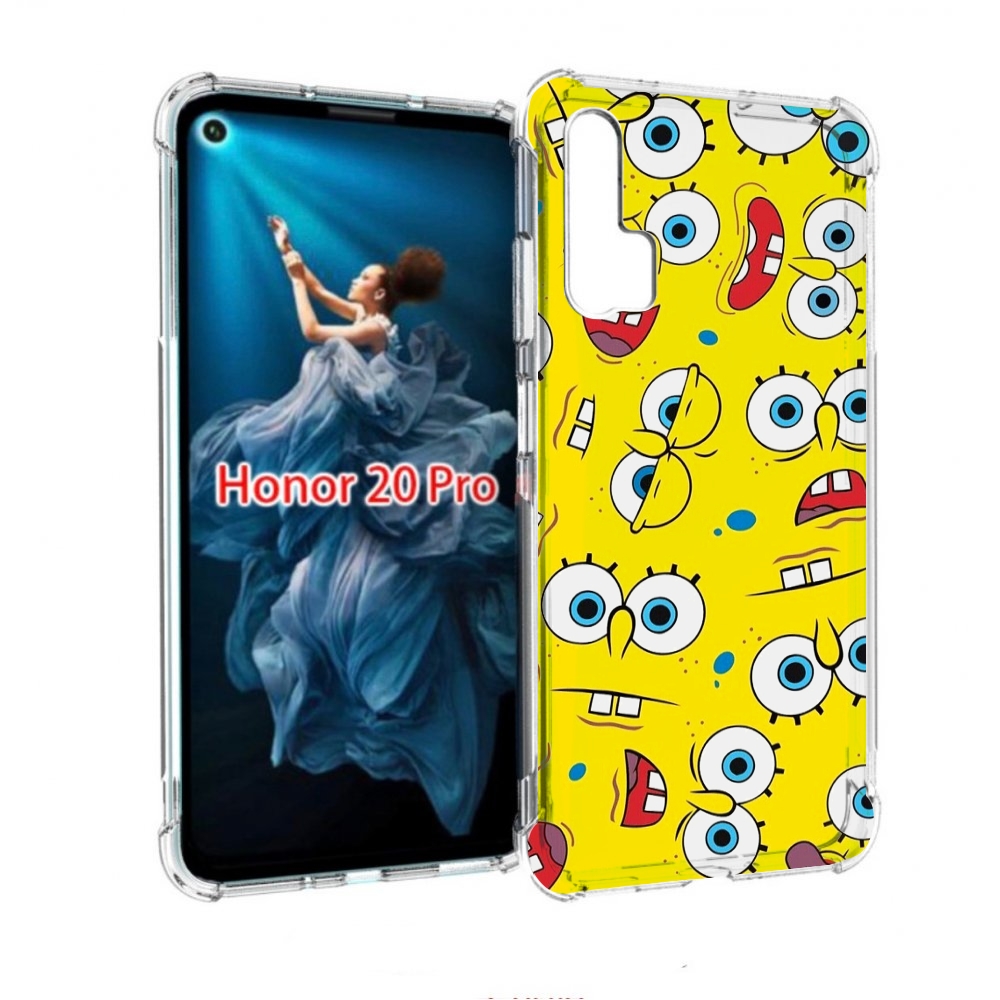 

Чехол бампер MyPads много-спанч-боба для Honor 20 Pro противоуда, Прозрачный, Tocco