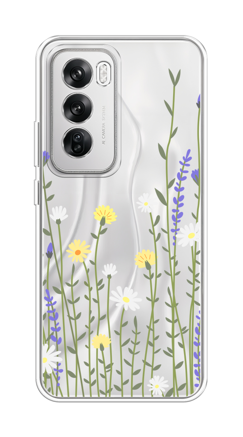 

Чехол на Oppo Reno 12 "Ромашка и лаванда", Зеленый;желтый;прозрачный, 2517450-1