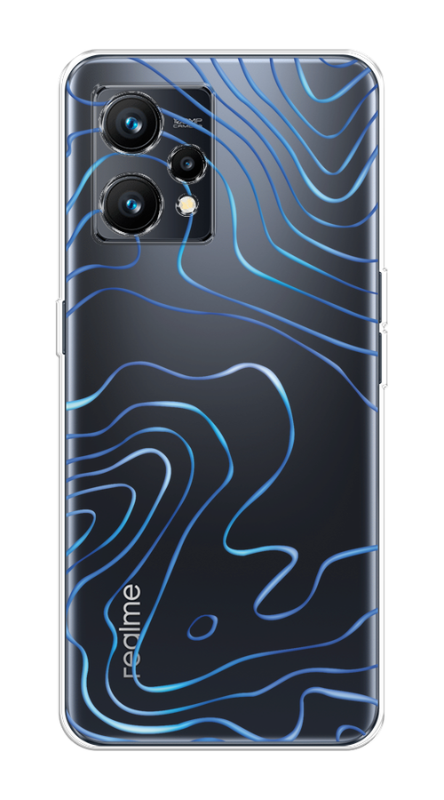 

Чехол на Realme 9 4G "Blue lines", Прозрачный;синий, 258750-1