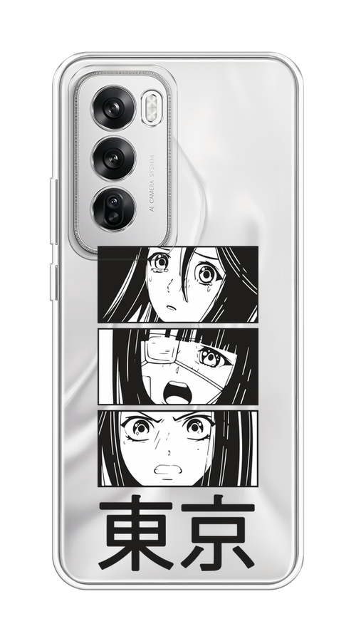 

Чехол на Oppo Reno 12 "Tokyo girls", Белый;черный;прозрачный, 2517450-1