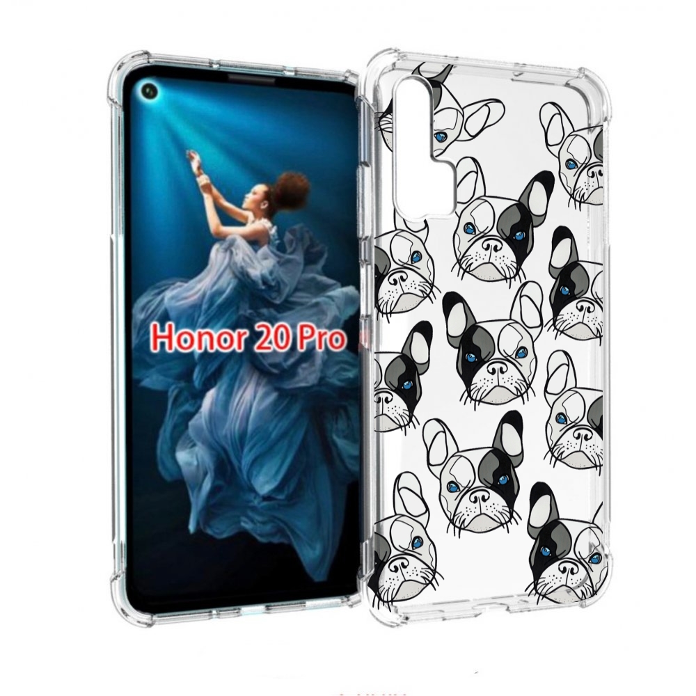 

Чехол бампер MyPads мини-собачки-черно-белый для Honor 20 Pro пр, Прозрачный, Tocco