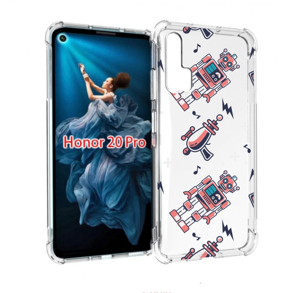 

Чехол бампер MyPads мини-роботы для Honor 20 Pro противоударный, Прозрачный, Tocco