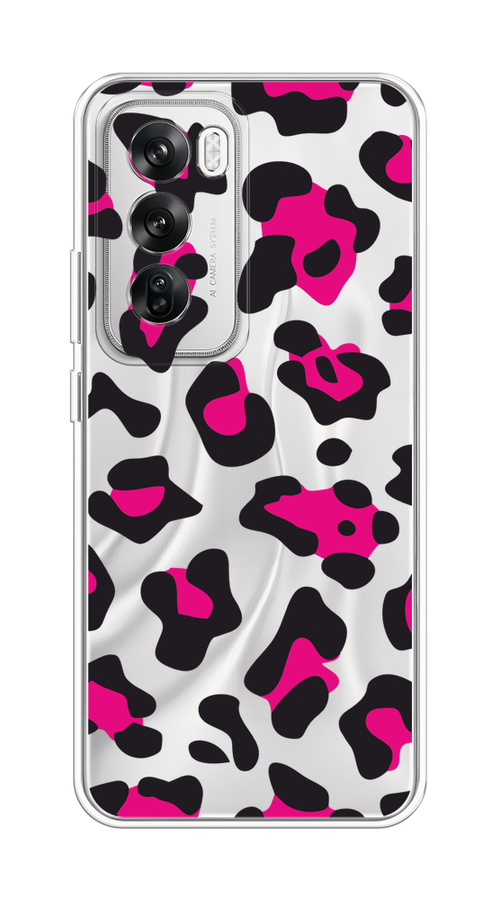 

Чехол на Oppo Reno 12 "Pink cow spots", Черный;розовый, 2517450-1