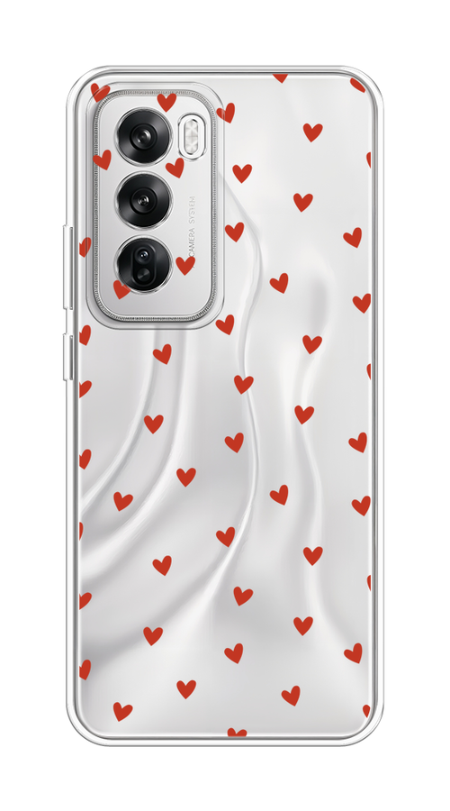 

Чехол на Oppo Reno 12 "Red hearts", Красный;прозрачный, 2517450-1