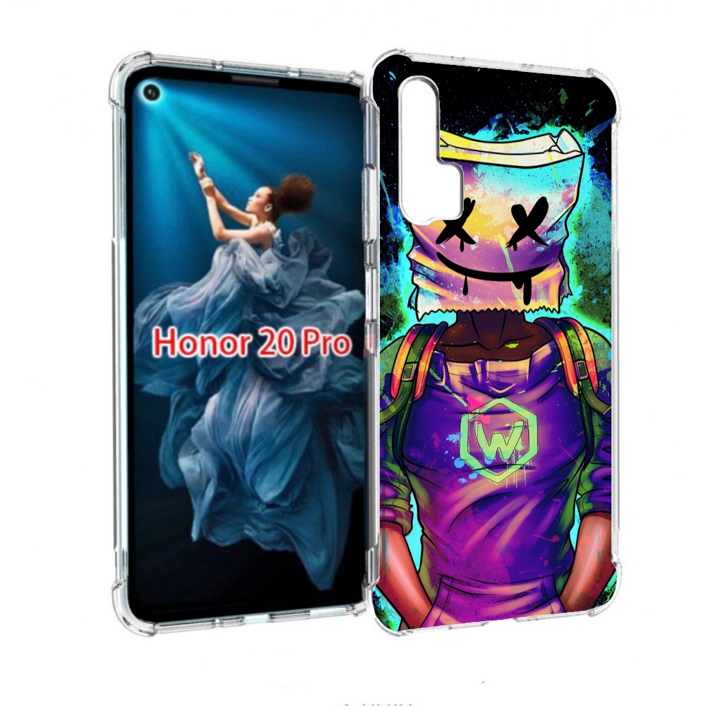 

Чехол бампер MyPads маршмеллоу-глитч для Honor 20 Pro противоуда, Прозрачный, Tocco