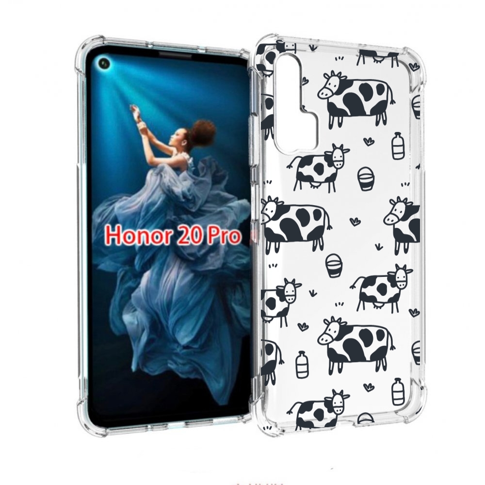 

Чехол бампер MyPads маленькие-коровки для Honor 20 Pro противоуд, Прозрачный, Tocco