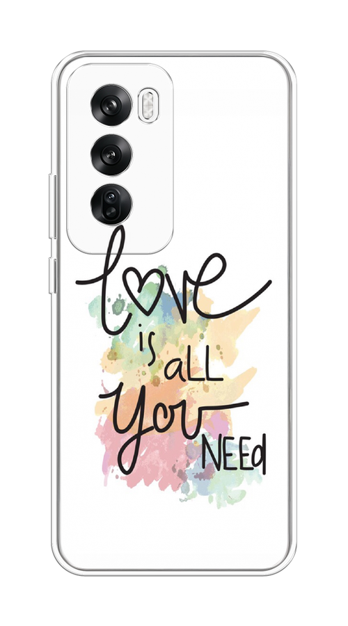 

Чехол на Oppo Reno 12 "Love is all you need", Белый;черный;зеленый, 2517450-1
