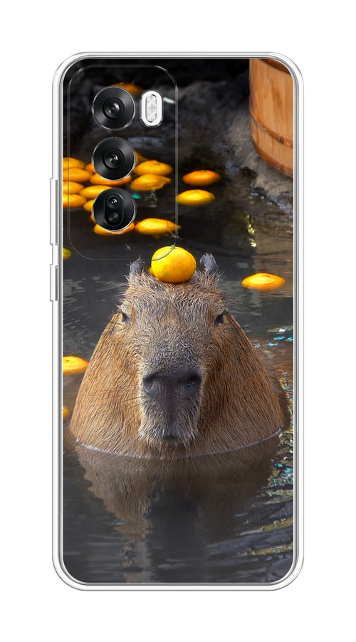 

Чехол на Oppo Reno 12 "Капибара отдыхает", Коричневый;оранжевый;серый, 2517450-1