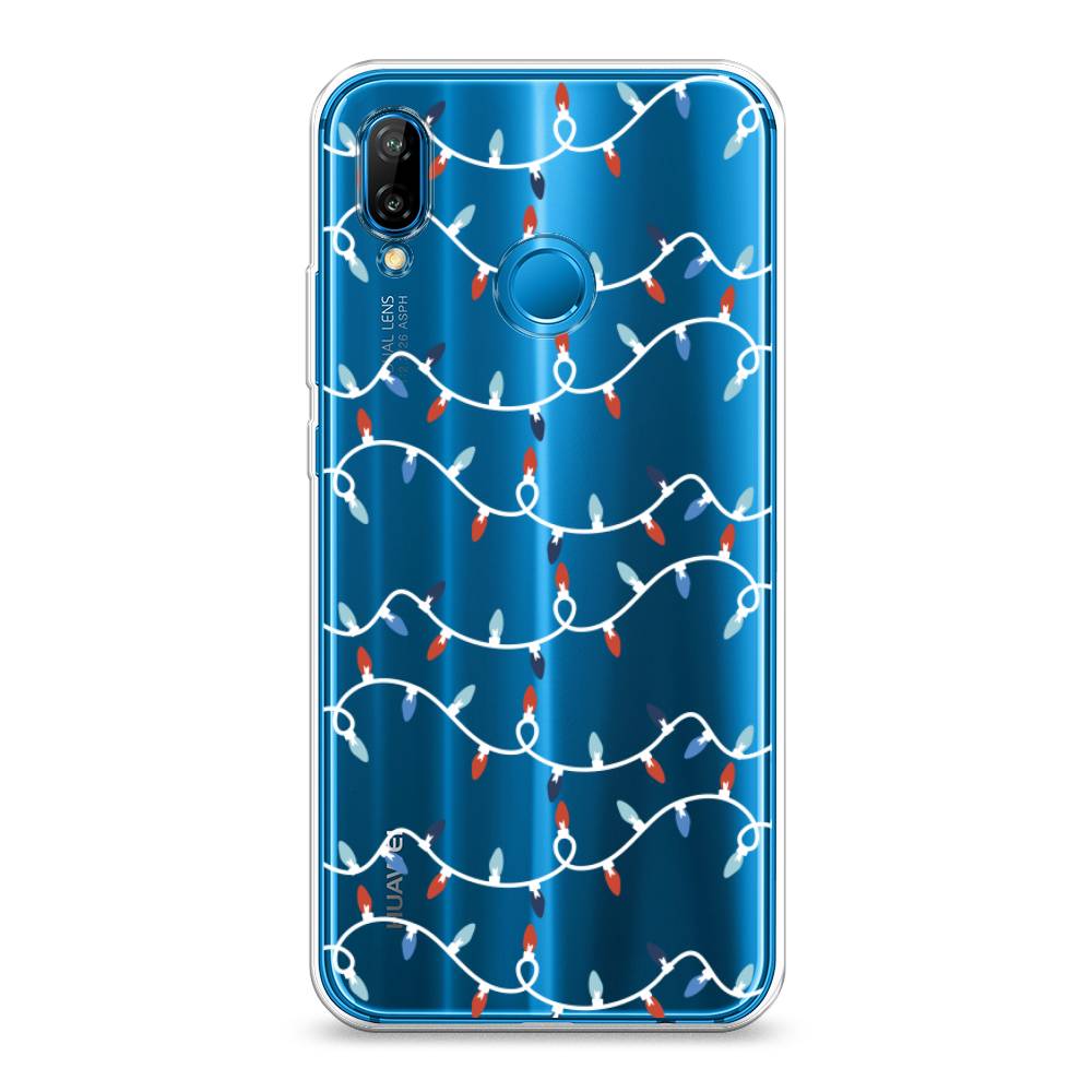 фото Чехол на huawei nova 3e "разноцветная гирлянда" case place