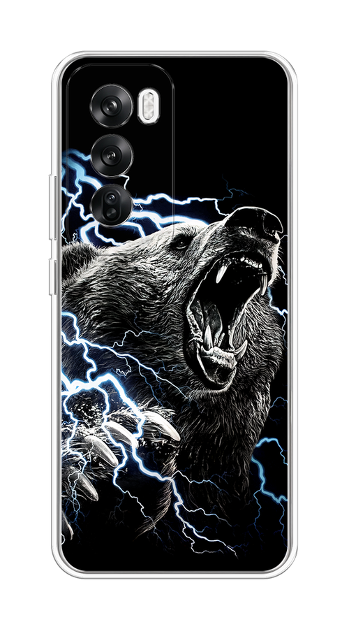 

Чехол на Oppo Reno 12 "Гроза и медведь", Черный;серый;серебристый, 2517450-1