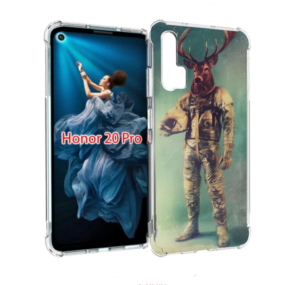 

Чехол бампер MyPads лось космонавт для Honor 20 Pro противоударный, Прозрачный, Tocco