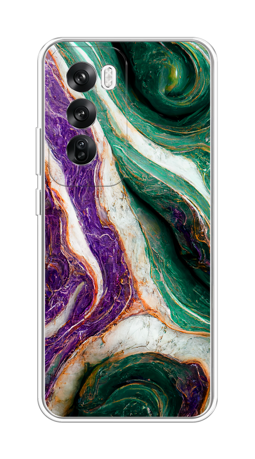 

Чехол на Oppo Reno 12 "Фиолетово-зеленый мрамор", Зеленый;фиолетовый, 2517450-1