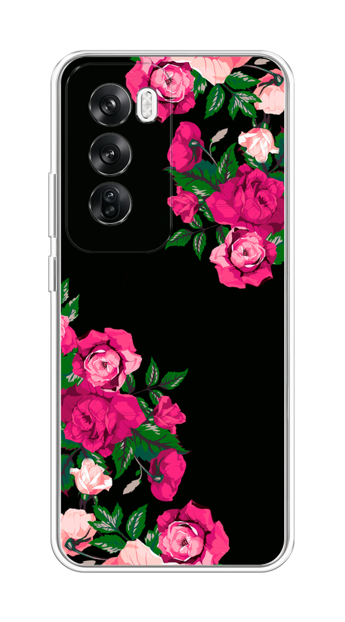 

Чехол на Oppo Reno 12 "Розы фуксия", Черный;розовый;зеленый, 2517450-1