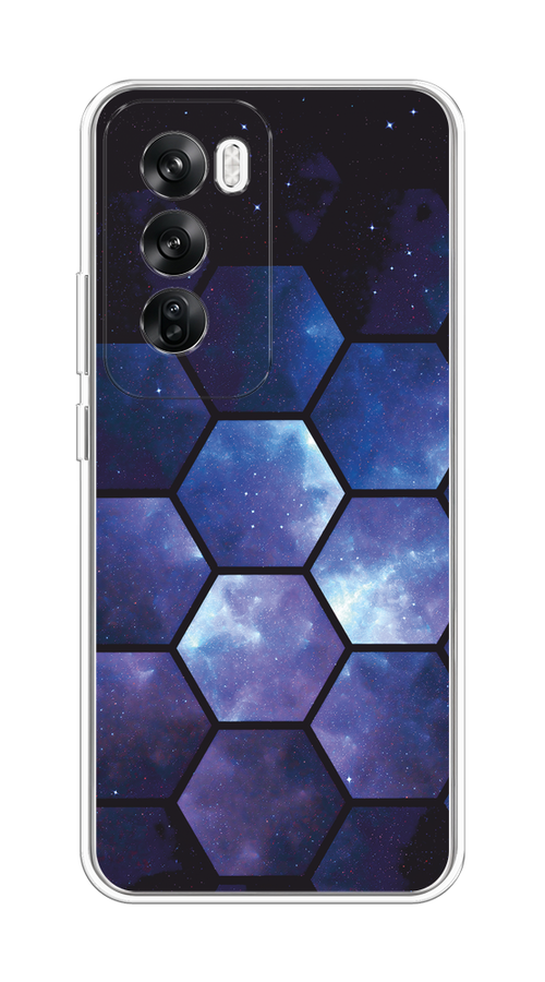 

Чехол на Oppo Reno 12 "Соты космос", Черный;фиолетовый, 2517450-1