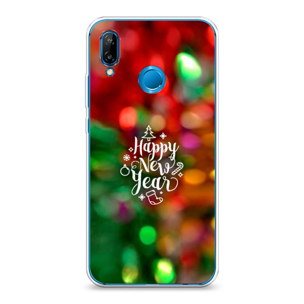 

Чехол на Huawei Nova 3E "Новый Год на елке", Зеленый;красный;желтый, 65650-5