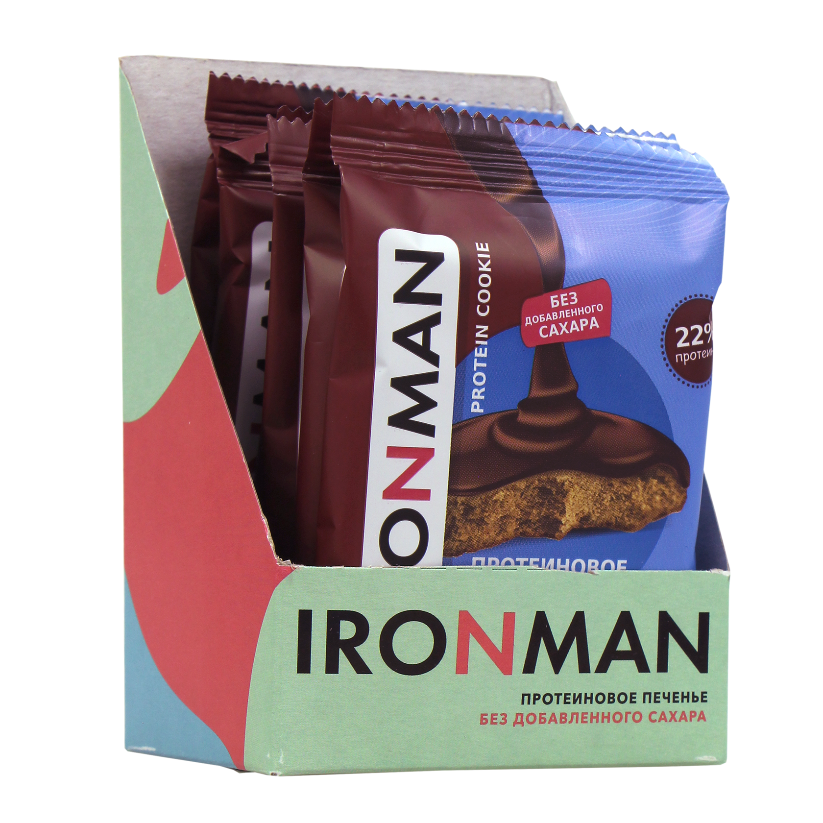 

Протеиновое печенье IRONMAN орех в тёмной глазури коробка 6 шт.