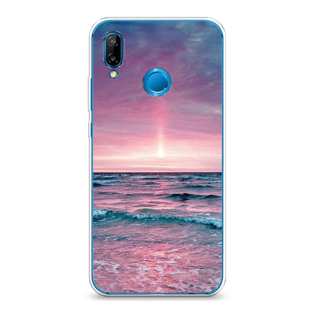 

Чехол на Huawei Nova 3E "Восход 3", Розовый;голубой, 65650-2