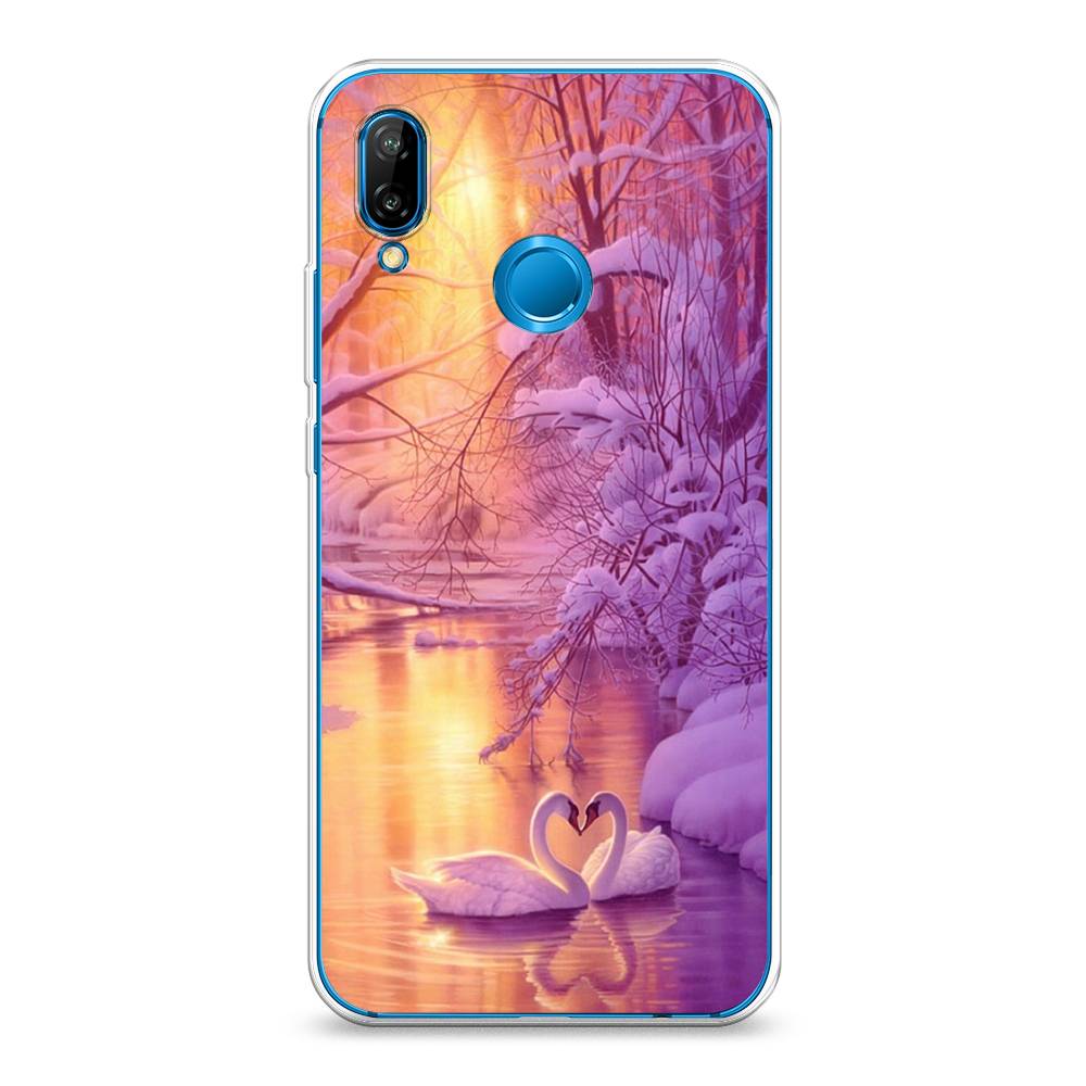 

Чехол на Huawei Nova 3E "Зима 1", Фиолетовый;желтый, 65650-2