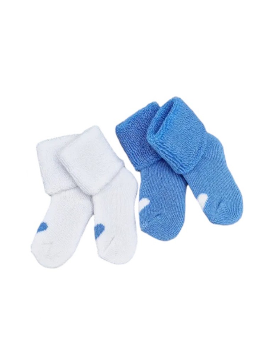 Носки для новорожденного LITTLE BLOOM Голубые с сердцем, 2 шт., 4-6 см