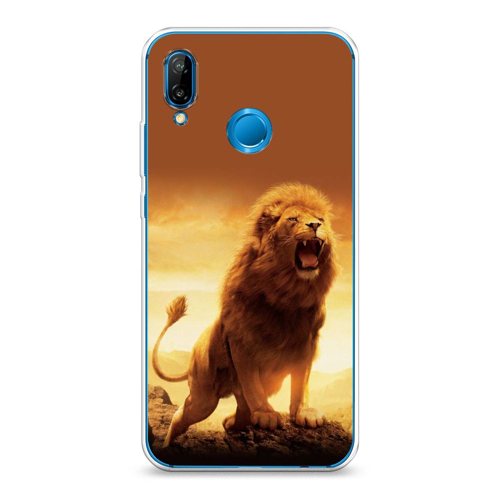 

Чехол на Huawei Nova 3E "Львиный рык", Коричневый;желтый;оранжевый, 65650-1