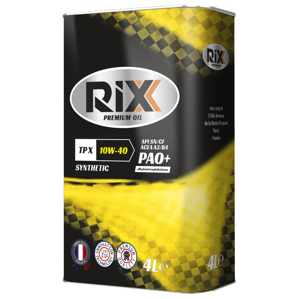 

Моторное масло RIXX синтетическое Tp X 10w40 Sn/Cf A3/B4 4л