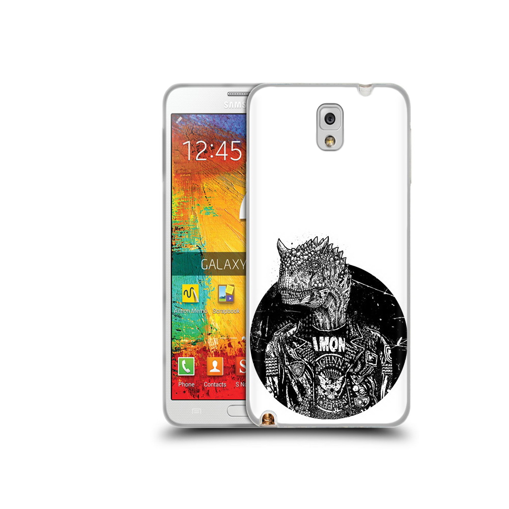 

Чехол MyPads Tocco для Samsung Galaxy Note 3 динозавр в куртке, Прозрачный, Tocco