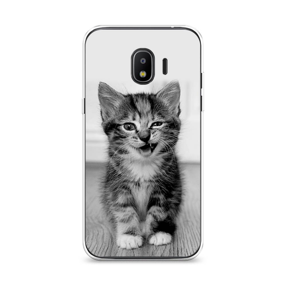 

Чехол Awog на Samsung Galaxy J2 2018 "Подмигивающий котенок", Черный;серый, 25650-1