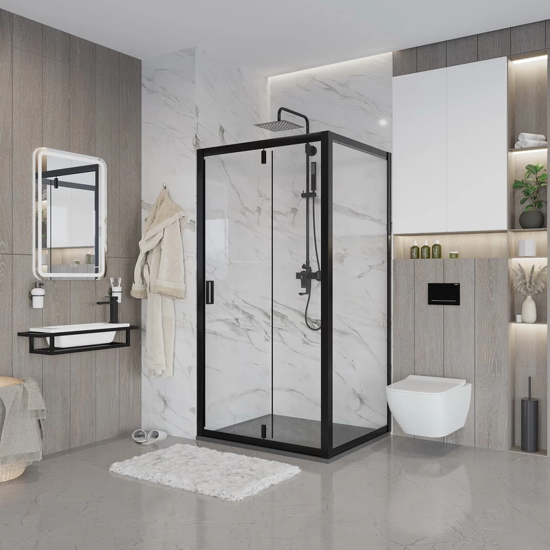 

Душевой угол Niagara Nova NG-83-11AB-NG-A80B 110х80 стекло прозрачное, профиль черный