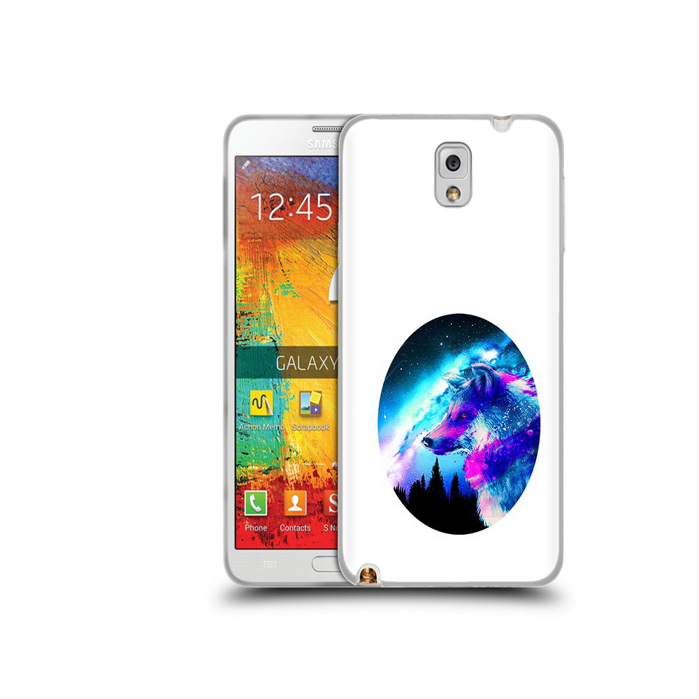 

Чехол MyPads Tocco для Samsung Galaxy Note 3 голубой волк, Прозрачный, Tocco