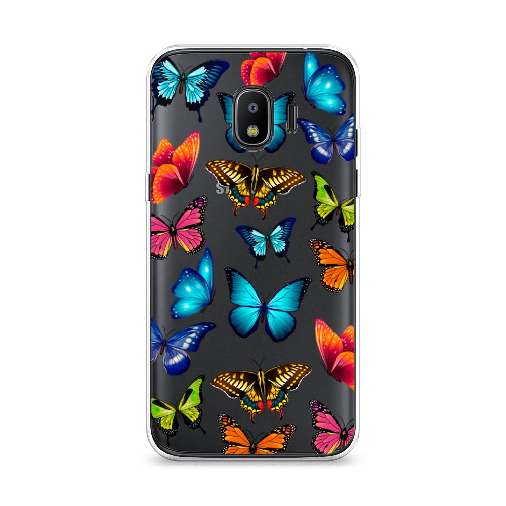 фото Чехол awog "разные бабочки" для samsung galaxy j2 2018