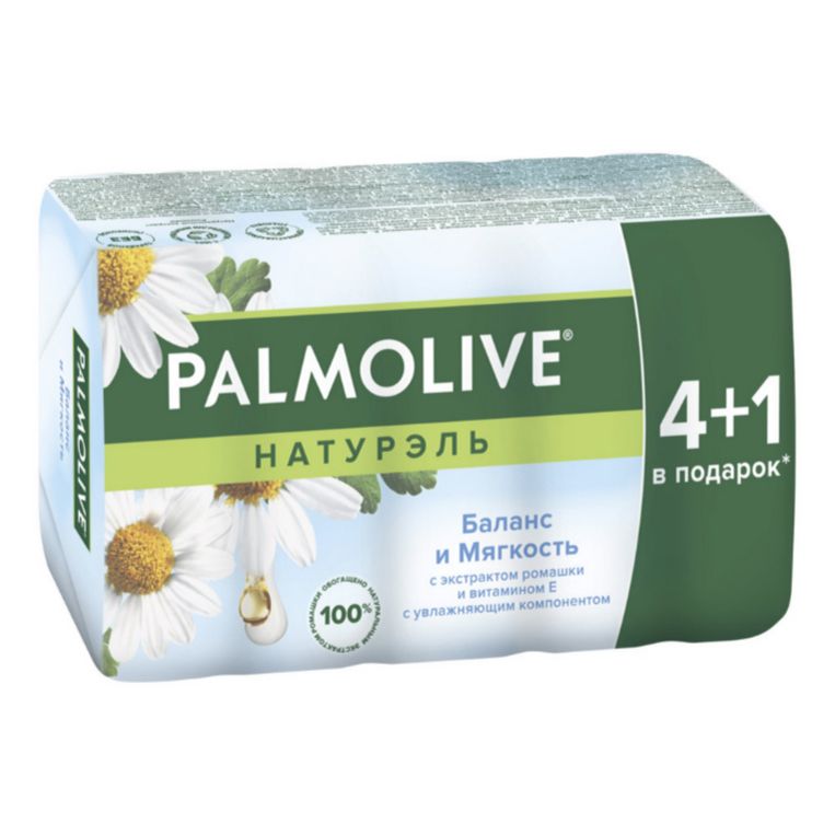 Туалетное мыло Palmolive Баланс и мягкость с экстрактом ромашки и витамином Е 70 г x 5 шт