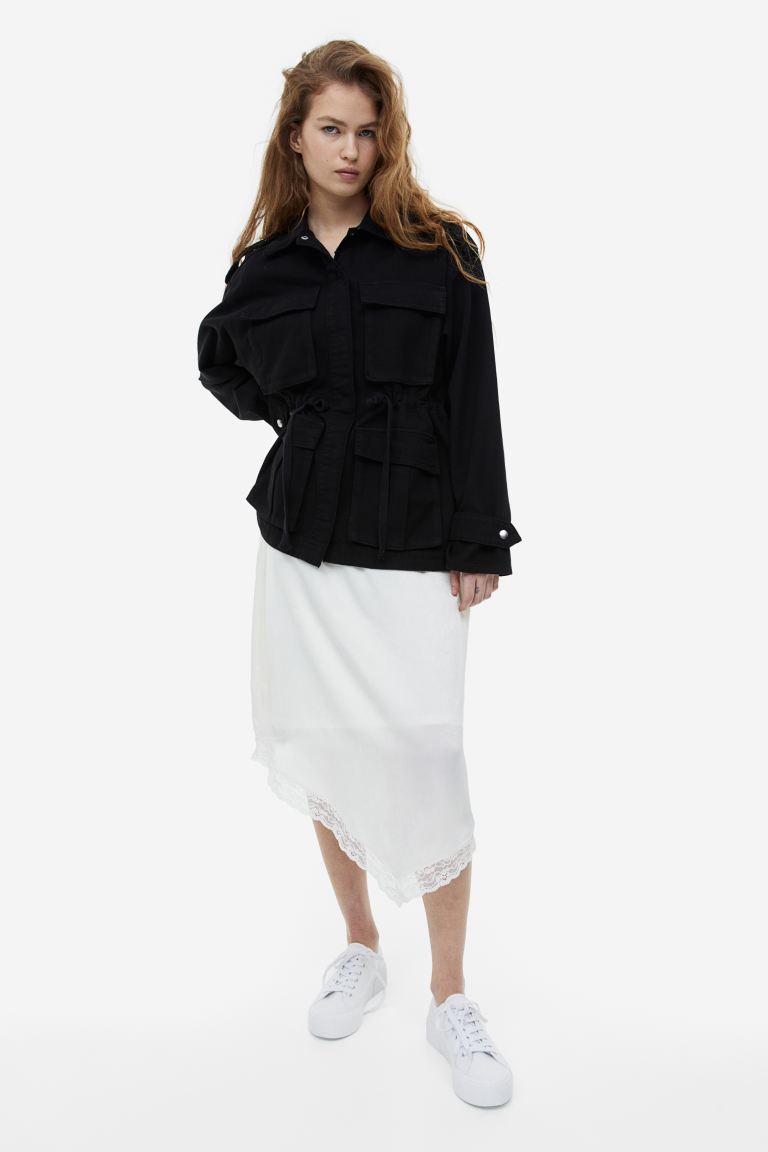 Джинсовая куртка женская H&M 1131105003 черная 2XS (доставка из-за рубежа)