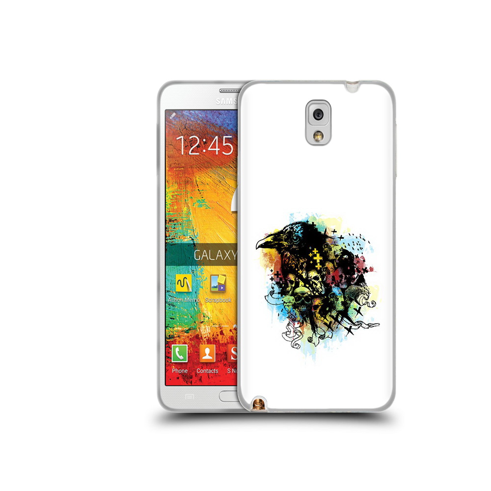 

Чехол MyPads Tocco для Samsung Galaxy Note 3 ворон и черепа, Прозрачный, Tocco
