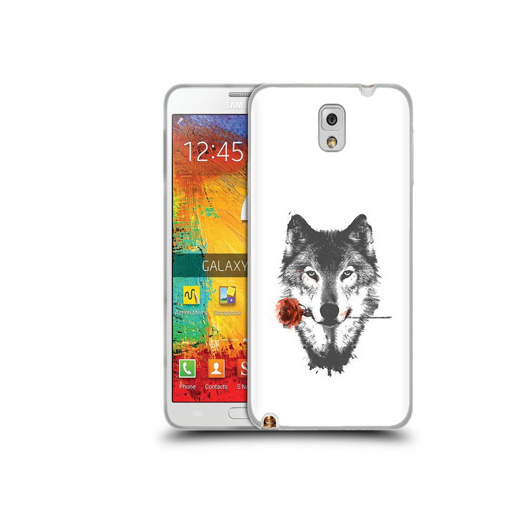 

Чехол MyPads Tocco для Samsung Galaxy Note 3 волк с розой, Прозрачный, Tocco