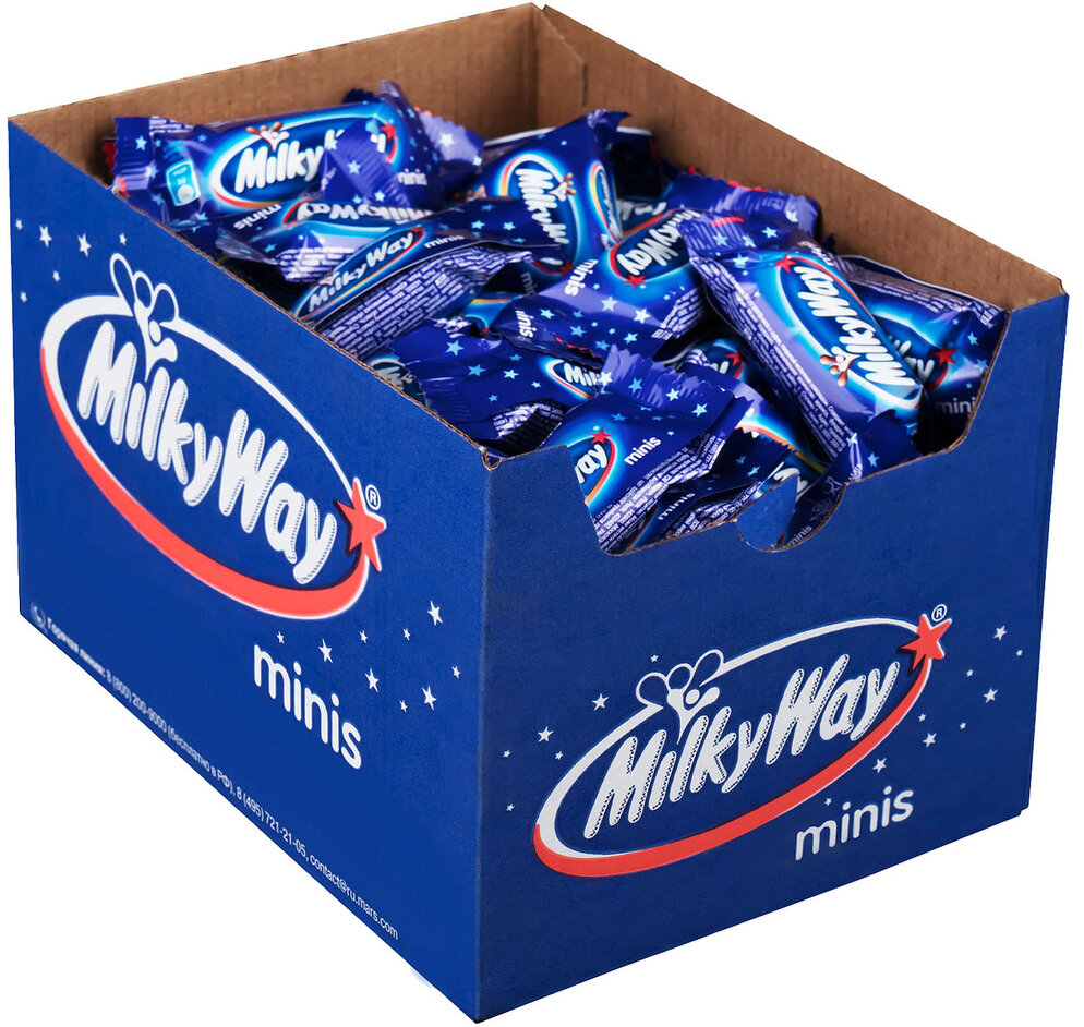 Шоколадные конфеты Milky Way Minis, Суфле, Коробка, 1кг.