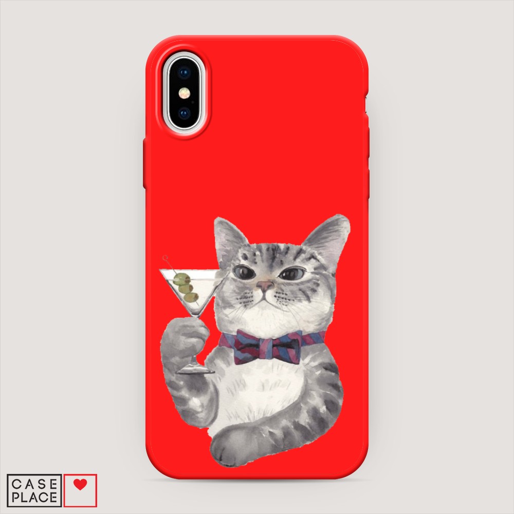 

Матовый силиконовый чехол "Кот джентльмен" на Apple iPhone X (10), Кот джентльмен