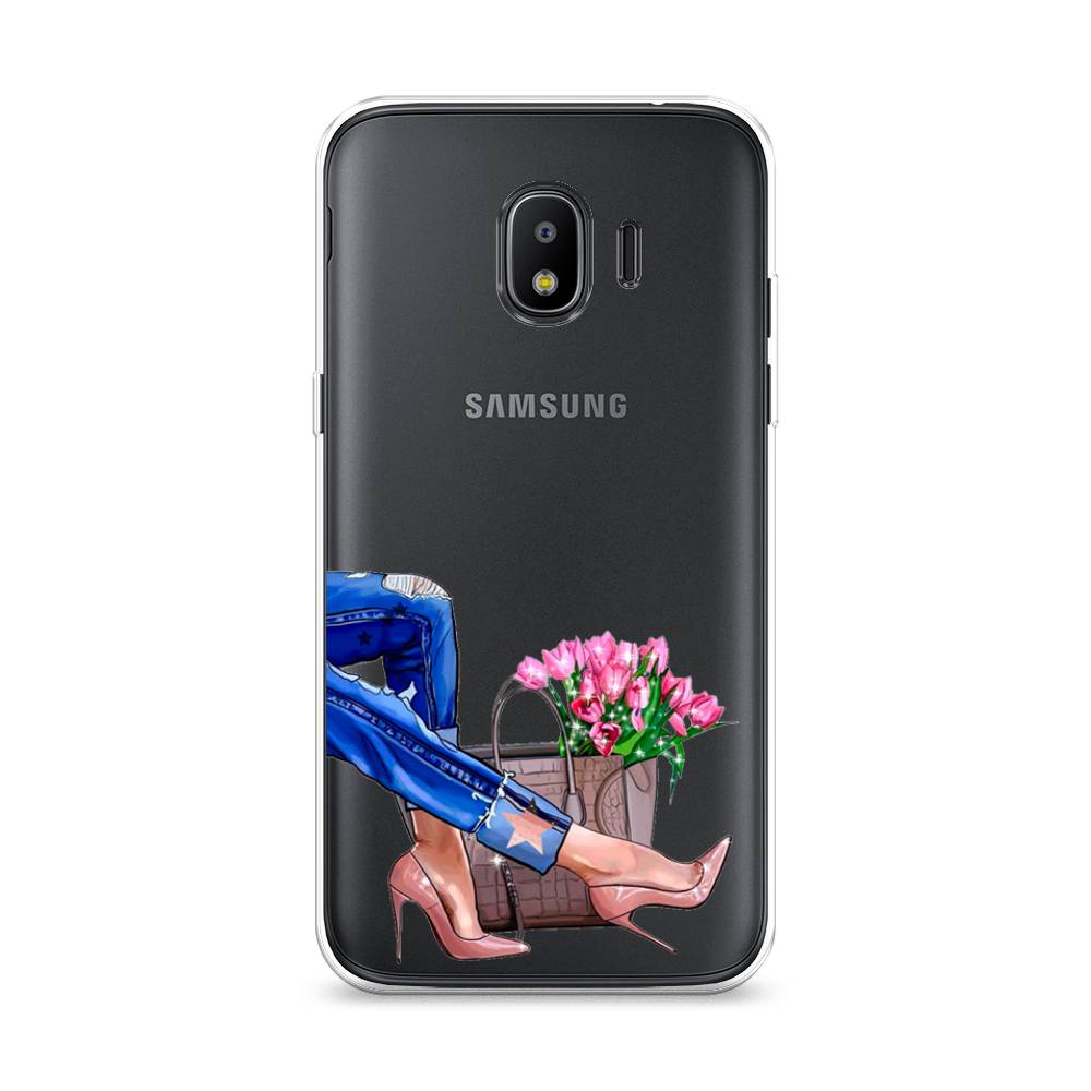 

Чехол Awog на Samsung Galaxy J2 2018 "Каблучки", Голубой;коричневый;розовый, 25650-7