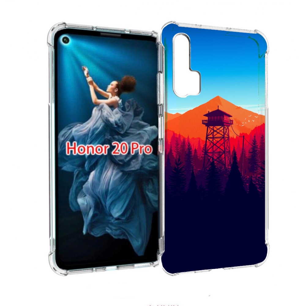 

Чехол бампер MyPads лес с оранжевыми горами для Honor 20 Pro про, Прозрачный, Tocco