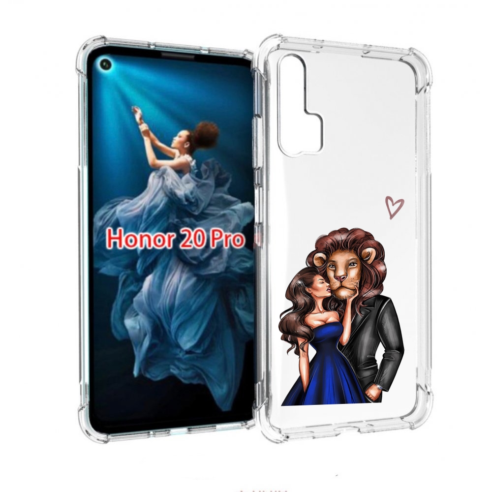 

Чехол бампер MyPads лев-в-смокинге для Honor 20 Pro противоударный, Прозрачный, Tocco