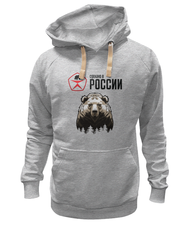 

Худи унисекс Printio Made in russia серое L, Серый, Made in russia