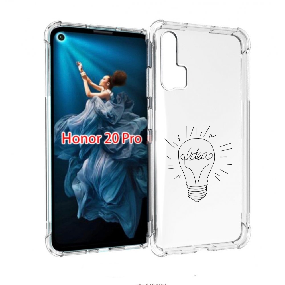 

Чехол бампер MyPads лампочка-с-идеей для Honor 20 Pro противоуда, Прозрачный, Tocco