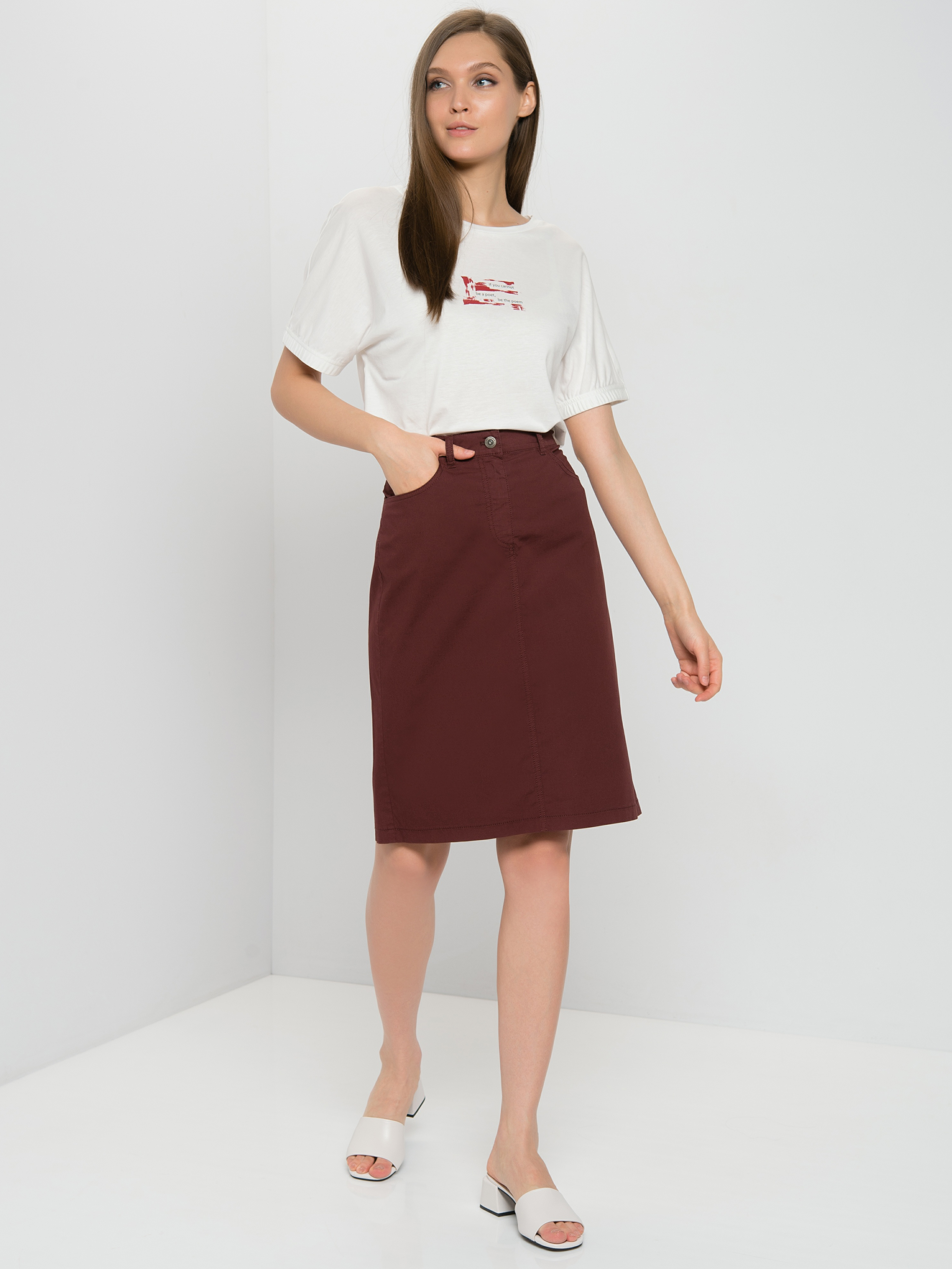 

Юбка женская Gerry Weber 610125-66222-60693 коричневая 42, 610125-66222-60693